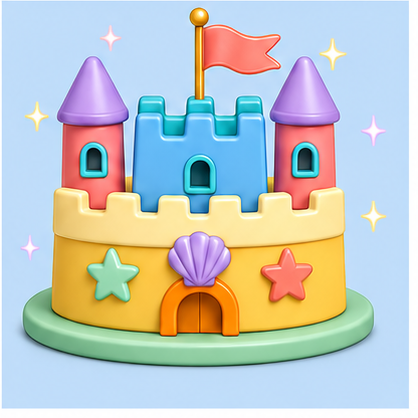 Colourful completed toy castle